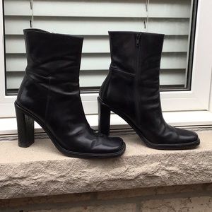 Black high heel booties